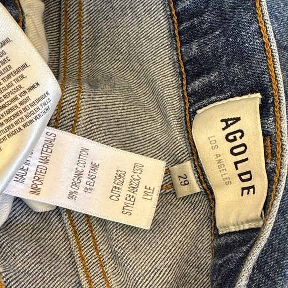 AGOLDE Lyle Jeans Size 29 Organic Cotton Elastane Blend Zip Fly #A9023C-1370 - Picture 3 of 10